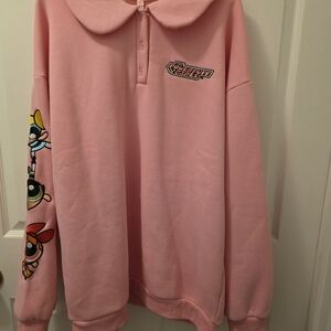 Dolls Kill  PPG Pink Collared Sweatshirt